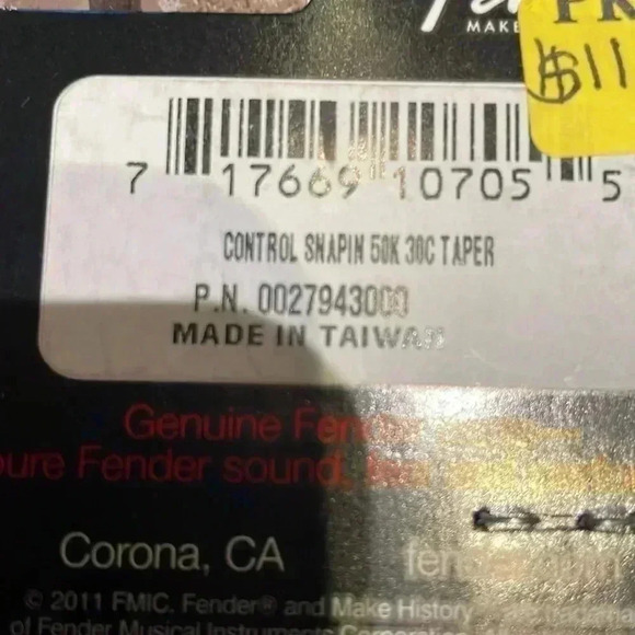 Fender SnapIn 50K 30C Taper - Picture 8 of 8